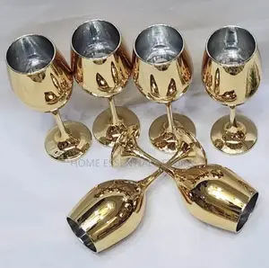 Gold Electroplated Wine Glass - 6 Pieces Pack