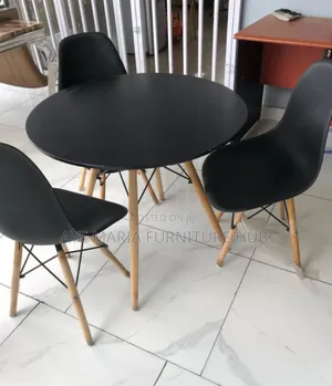 Portable Round Dining Table by 3 Chairs.