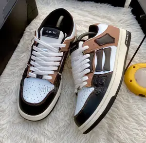 Amiri Black Brown White Skeleton Sneakers