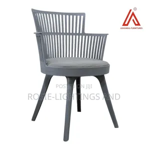 Modern Plastic Armchair With Cushion -Gray