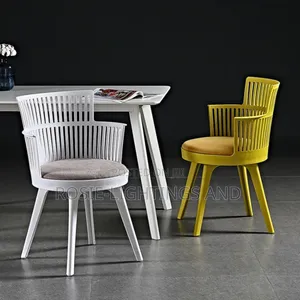 Modern Plastic Armchair With Cushion - White