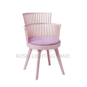 Modern Plastic Armchair With Cushion - Pink