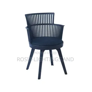 Modern Plastic Armchair With Cushion - Black