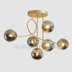 Nordic Modern Magic Bean Glass Ceiling Chandelier Led Gold