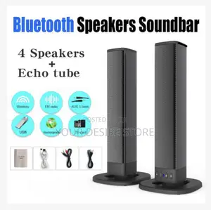 Home Theater Speaker,Bluetooth 5.0 Subwoofer Soundbar -Black