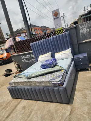 Brand New 6by6 Padded Bed Frame With Side Drawer