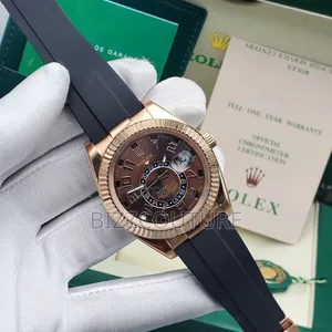 Original Rolex Black Rubber Strap, Calendar Watch