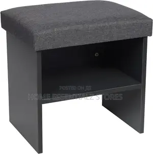 Makeup Vanity Stool With Storage - 2 Tier Shoe Bench