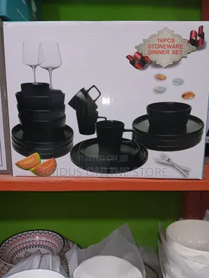 16pcs Black Dinner Set