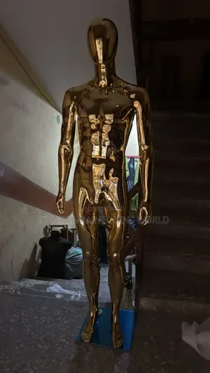 Medium Body Size Male Gold Chrome Faceless Mannequin