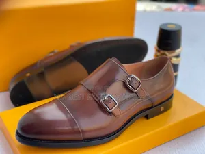 Double Buckle Brown Leather Shoe