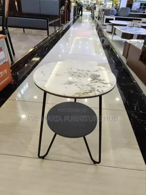 Marble Center Table and Side Stool.