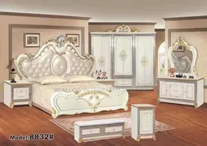 Royal Bed Frame With Two Side Table and Mirror