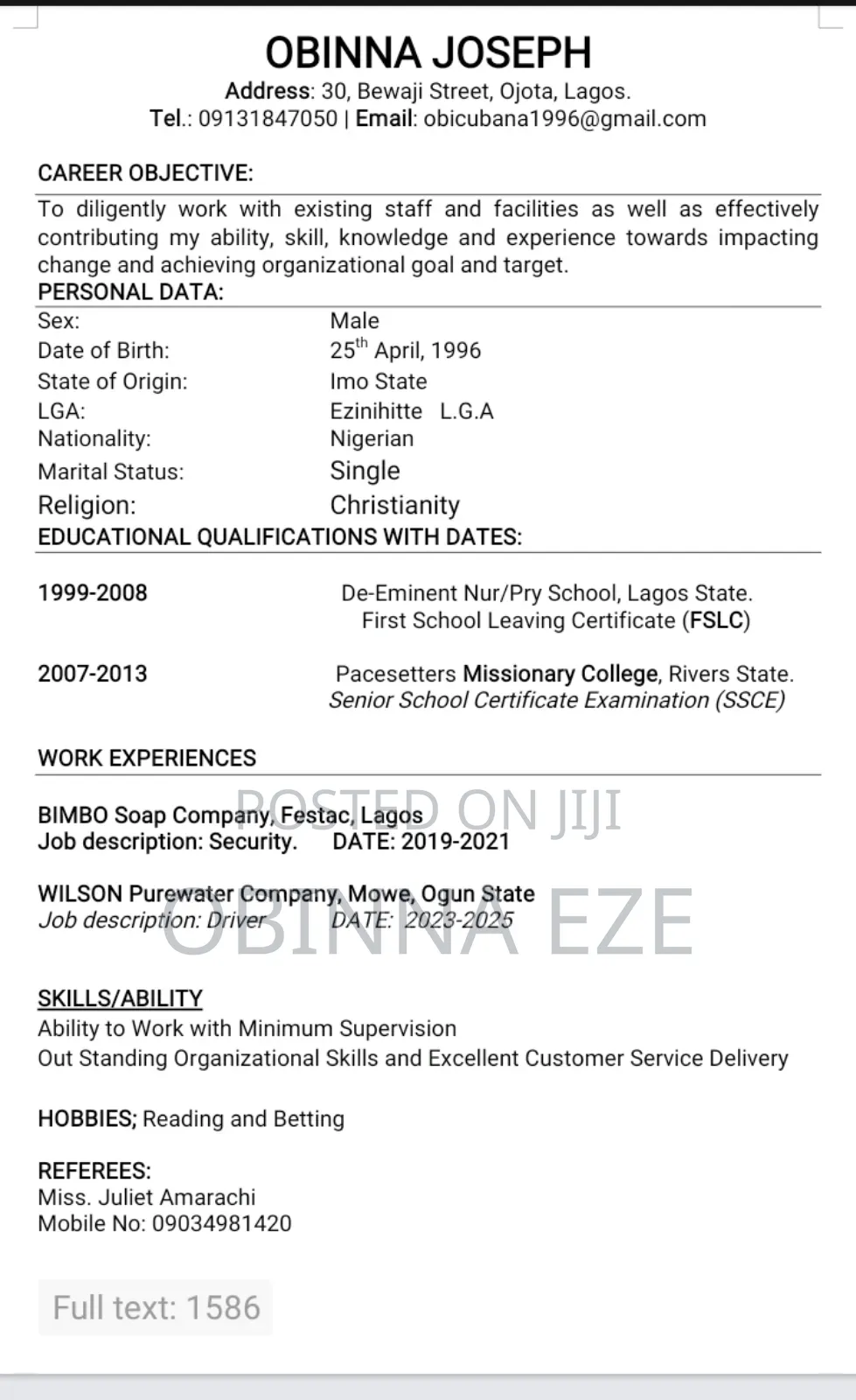 Security Cv