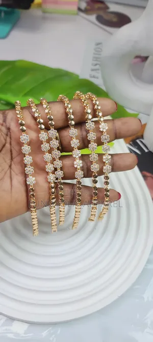 Gold Flowery Female Hand Bracelet