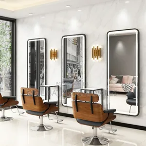 Wall Mount Barber Shop Mirror Hair Salon Mirrors With Lights