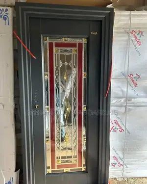 High Security, Decorative Glass Copper Door 3ft