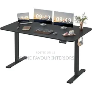 Office Home Adjustable Table - 1.4m - Black