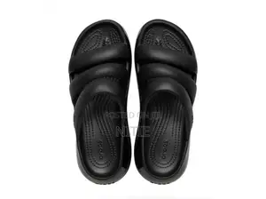 Mega Crush Triple Strap Crocs Slide (Black)
