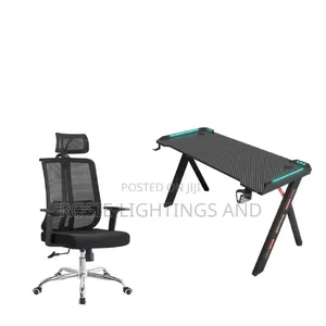 Home Studio Office / Gaming Table and High Back Chair- Black
