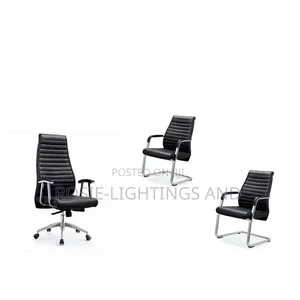 Set of Executive Boss Office Chair and Vistors Chair -Black