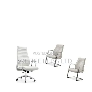 Set of Executive Office Leather Boss Chair Visitor