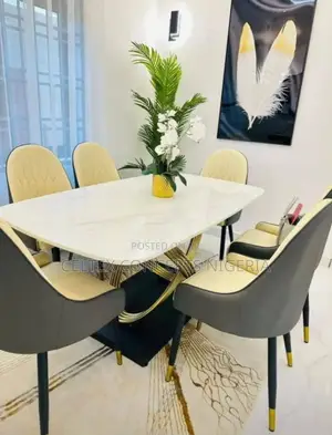 High-Gloss Marble Finish Table
