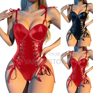 Sexy Lingerie Temptation Uniform Catsuit Patent Leather