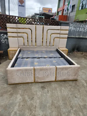High Quality 6by6 Padded Bed Stand With Its Side Drawers