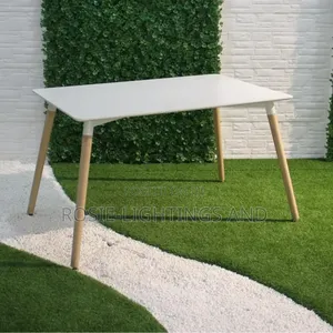 Rectangular MDF Wood Dinning Table - White (120cm X 80cm)