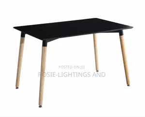 Rectangular MDF Wood Dinning Table - Black (120cm X 80cm)