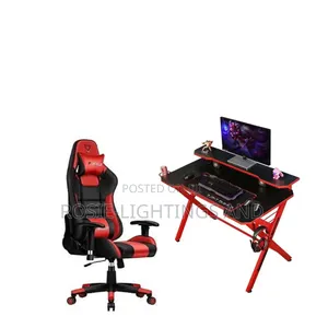 Set of Furgle Gaming Chair X Gaming Table - Red
