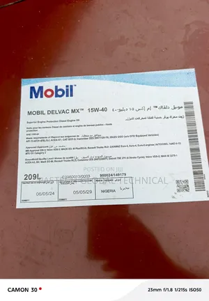 Mobil Delvac Mx 15w-40 Engine Oil (209l)