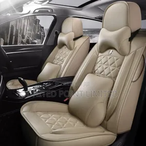 Drafted Leather Seat Cover Plain Milk