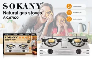 Sokany 2face Quality Stainless Non Stick Gas Cooker/Burner