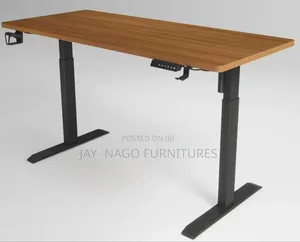 Wooden Colour Electric Adjustable Height Office Table