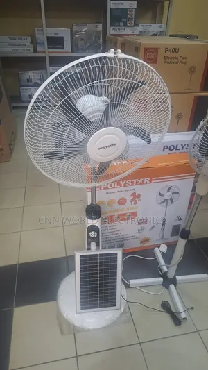 New Polystar 18"Inch Solar Rechargeable Fan With Panel