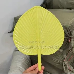 Double Artificial Palm Leaf Handfan / Hand Fan