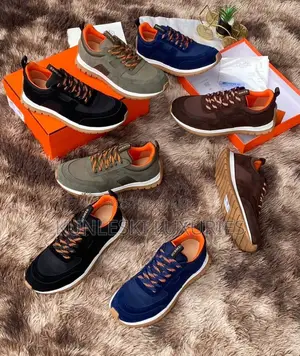 Original Hermes Lace Up Suede Sneakers