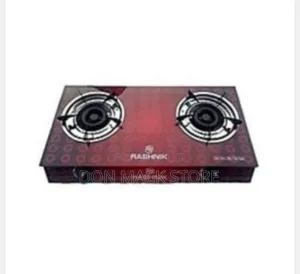 Rashnik Tempered Glass Table Top Gas Cooker With 2 Burners