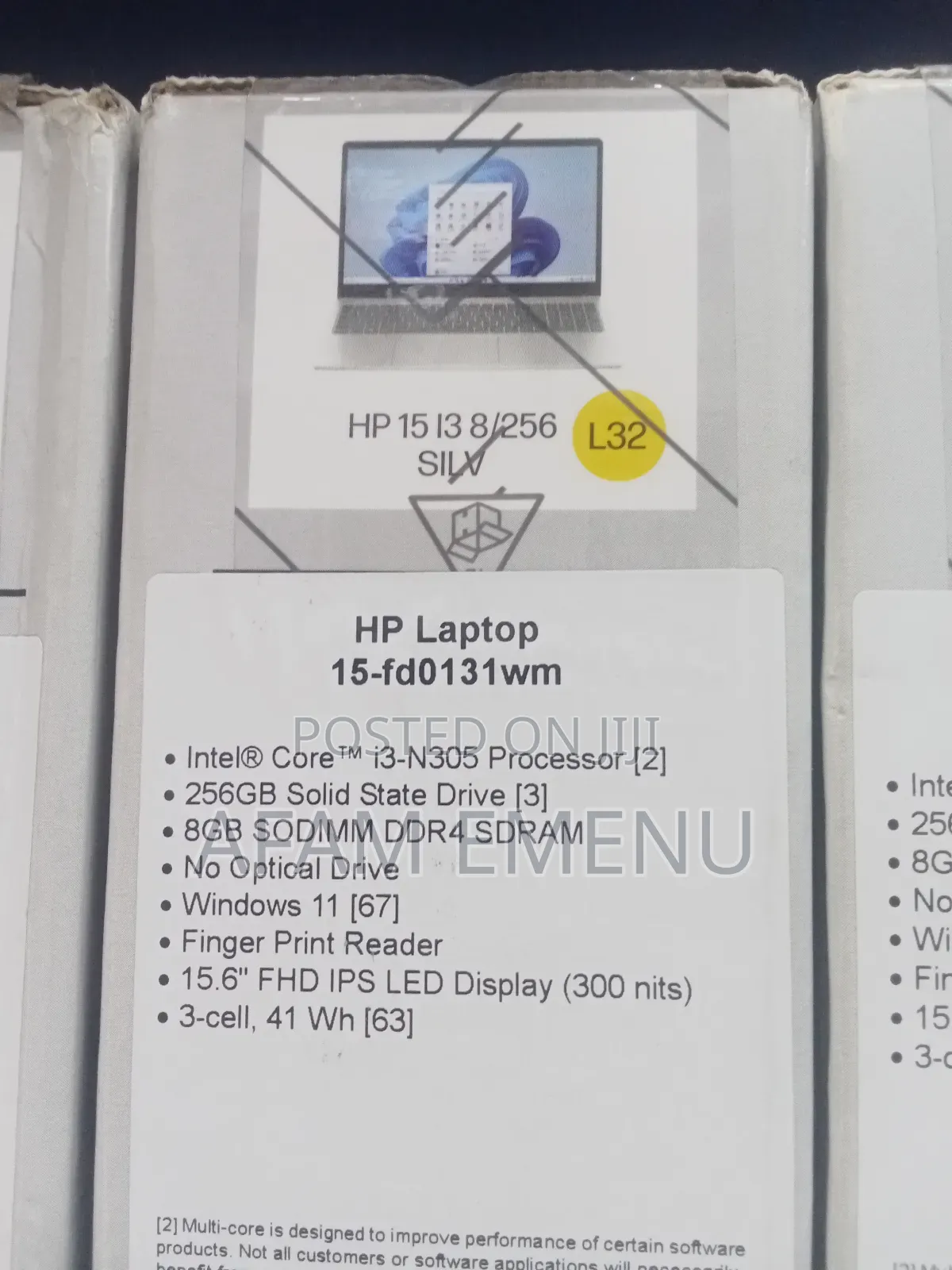 New Laptop HP 15 8GB Intel Core i3 SSD 256GB