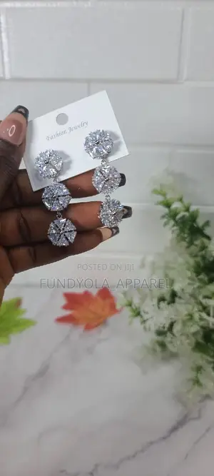 Silver Cubic Zirconia Bridal Earrings