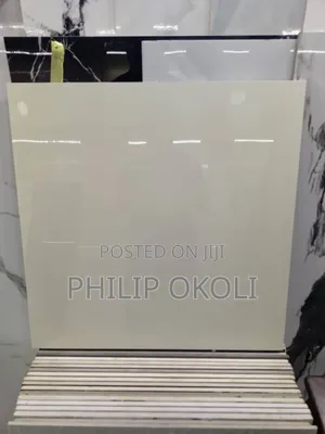 Super Polish Glossy Plain Cream Floor Tiles