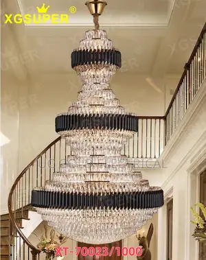 Luxury Crystal Stair Chandelier Lighting Villa Hotel Large