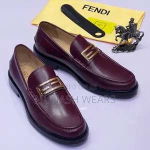 Fendi Gold Chain With Wine Leather for Men 40-46
