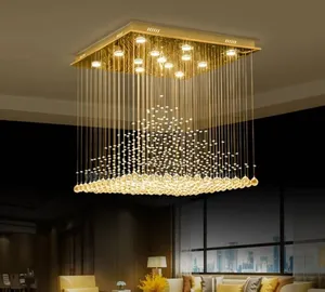 Long Crystal Rain Drop Chandelier Light