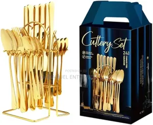 24 Piece Gold Stainless Steel Cutlery Set