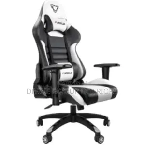 Ergonomic Gaming Chair With Footrest - Black White