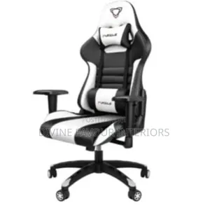 Ergonomic Gaming Chair With Footrest - Black White