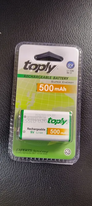 Toply 9volt Li-Ion Super Energy Rechargeable Battery 500mah